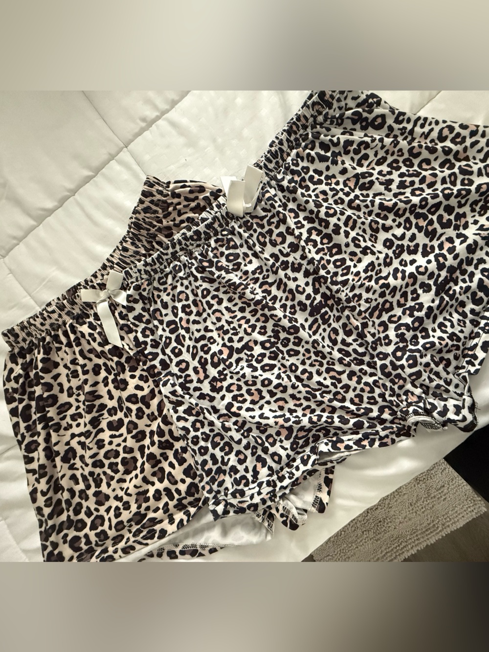 Leopard Print Satin Sleep Shorts
